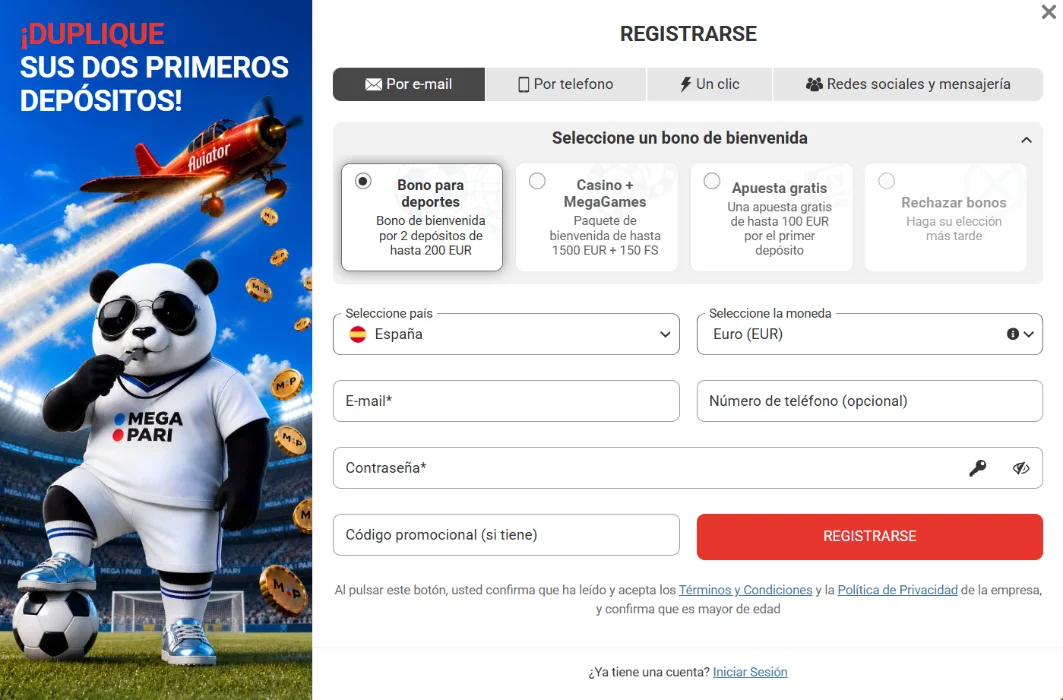 Registro e Inicio de Sesión en Megapari